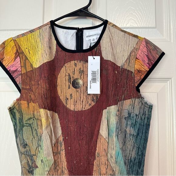 NWT Making The Cut Carnival Painting Geometric Pattern A-Line Dress Size XS - Picture 4 of 12